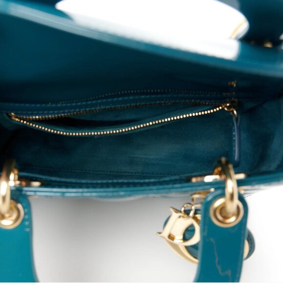 Christian Dior Patent Cannage Small Lady Dior Turquoise - Picture 4 of 9
